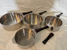 Triplinox 4 Piece Pots Pans Removable Handles 18/10 Stainless Steel France Used. Price: $115.00.