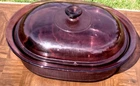 Corning Visions Cranberry 4-QT 4-L Oval Roaster With Lid V-34-B, V-34-C Used. Price: $39.99.