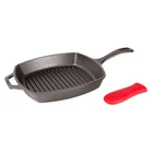 Lodge Square Cast Iron Grill Pan 10.5 Inches Pre-seasoned Inch, Black New. Price: $42.99.