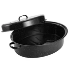 Granite Roaster Pan, 19 Enameled Roasting With Domed Lid. Oval Turkey New. Price: $99.99.
