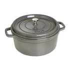 Staub Cast Iron 7-QT Round Cocotte Graphite Grey, Made In France New. Price: $235.00.