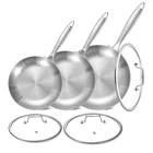 Lolykitch 8.51012 Inch Triply Stainless Steel Frying Pan Set With Lids,skille... New. Price: $210.86.