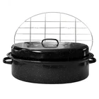 Large Roasting Pan With Lid And Rack 19"GRANITE Turkey Roaster Set Enamel... New. Price: $86.91.