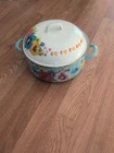 Vtg Pioneer Woman Floral 4 Quart Dutch Oven Stock Pot With Lid Turquoise & White Used. Price: $19.99.