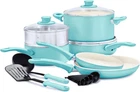Greenlife Soft Grip Healthy Ceramic Nonstick 12 Piece Cookware Pots And Pans Set New. Price: $88.31.