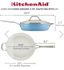 Kitchenaid 5QT Hard Anodized Ceramic Nonstick Saut Pan W/lid Blue Velvet Used. Price: $25.00.