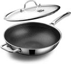 Wok Pan,hybrid 12 Inch With Lid, Pfoa Free Cookware,non Stick Stainless Stee New. Price: $88.85.