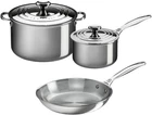 Brand New Box Creuset Stainless Steel 5-PIECE Cookware. Price: $520.00.