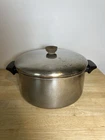 Revere Ware Tri-ply 6 Qt Stock Pot W/ Lid Disc Bottom Stainless Vintage Used. Price: $19.99.