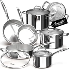 11-PIECE Tri-ply Stainless Steel Pots And Pans Set, 18/10 Cookwa New. Price: $309.99.