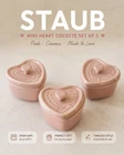 Staub Pink Ceramic Mini Heart Cocotte Set Of 3 Accolade Ramekins New. Price: $59.99.