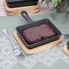 Megachef Mini Cast Iron Square Pan With Wood Tray New. Price: $49.00.