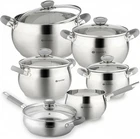 11PC Stainless Steel Pots Pans Set Daniks New. Price: $207.99.