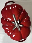Staub 25CM Cast Iron Tomato Cocotte (read Desc) Used. Price: $169.99.
