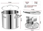 Aosion 24 Quart Stainless Steel Stock Steam Pot W/ Lid 3-IN-1 Heavy Duty NEW(38D. Price: $98.98.