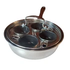 Belgique Tools Of The Trade 8 Egg Poacher Pan W/ Glass Lid Nonstick Cups Used. Price: $35.95.