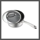 Cuisinart 2PC Ceramic Stainless Steel Sauce Pan Set 500F 3QT Silver Cover New. Price: $25.99.