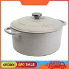 Lodge Cast Iron 5.5QT Oyster White Enameled Dutch Oven New. Price: $46.38.