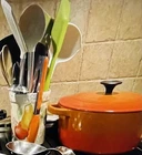 Cuisinart Dutch Oven Roaster Enameled Cast Iron Orange Qt 1650-25 Used. Price: $74.99.