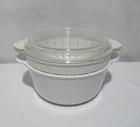 Vintage Corning Ware Just All White M-225 2.3L Stock Pot Steamer Piece Set Used. Price: $29.99.