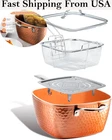 Gotham Steel 9.5" Ceramic Nonstick Square Deep Frying Pan 4-PC Set W/ Lid New. Price: $89.90.