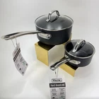 Set Of Viking Hard Anodized Nonstick 3 Quart + 1.5 Qt Saucepans With Lids, Black New. Price: $139.00.