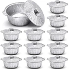 12 Pcs Disposable Aluminum Pot With Lid Round Foil Pans Cookware F... New. Price: $41.85.