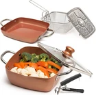 Moss & Stone 6 Pcs Copper Chef Cookware Non Stick Deep Frying Pan 9.5" X 3.5", New. Price: $83.11.