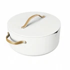 Beautiful 8 Quart Ceramic Non-stick Stock Pot, Strainer Lid White Icing New. Price: $59.98.
