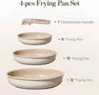 Carote 4PCS Ceramic Frying Titanium Non Stick, 8"+10"+12 Set New. Price: $48.30.