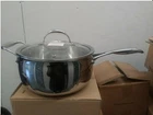 Princess House Heritage Stainless Steel Tri-ply Qt Stir Pan W/glass Lid #6619 New. Price: $179.00.