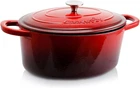 Scarlet Red 7-QUART Artisan Enameled Cast Iron Dutch Oven For Perfect Cooking New. Price: $125.99.