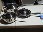 Euc Kitchen Charm 3 Piece Surgical Stainless Steelpots/lids Waterless Cooking Used. Price: $350.00.