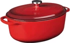 Lodge 7 Quart Enameled Cast Iron Oval Dutch Oven With Lid Dual Handles New. Price: $110.29.