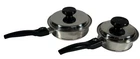 Lifetime T304L Stainless Sauce Pans - 12 Layer Solar Cap Removable Handles Used. Price: $199.99.