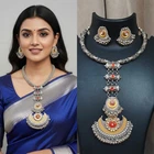 Jy 54 New Indian Hasli Bridal Party Wear Set Ethnic Stylish Dual Tone Jewelry. Price: $34.99.