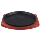 Cabilock Cast Iron Sizzling Plate With Wooden Base - 21X21X2.5CM, Shown New. Price: $28.39.