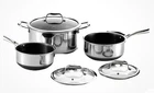 Hexclad Hybrid Nonstick 6-PIECE Set: 8, 3 & 2 Qt With Lids New. Price: $279.99.