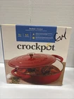 Crock Pot Artisan 5 Qt Scarlet Red Cast Iron Braiser With Self Basting Lid New. Price: $74.99.