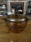 Corning Ware France Vision Pyrex V-20-B Amber Double Boiler Insert With Lid Used. Price: $30.00.
