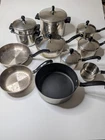 Vtg Farberware Cookware Set 16 Piece Stainless Steel Pots Pans Used. Price: $159.99.
