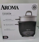 Aroma ARC-743-1NGB 6-CUP Cooked Pot Style Rice & Grain Cooker Food Steamer Black New. Price: $20.00.