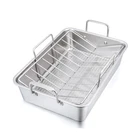P&p Chef 16" Roaster Roasting Pan With Baking And V-shaped Rack, Stainle... New. Price: $64.87.