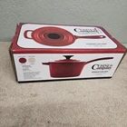 Cuisine Company Enameled Cast Iron 2.5 Quart Sauce Pot With Lid Red New. Price: $35.00.