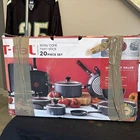 T-fal Easy Care 20-PIECE Nonstick Cookware Set, Thermospot Black Damaged Box #13 New. Price: $109.00.