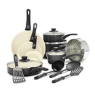 Greenlife 16 Piece Nonstick Cookware Set, Black & Cream New. Price: $142.06.