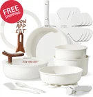 18PCS Ceramic Cookware Set With Detachable Handle, Pots Pans Non Stick, New. Price: $166.00.