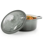 Megachef 2.7 Quart Round Enameled Cast Iron Casserole In Gradient Gray New. Price: $60.44.