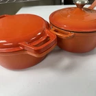 Ernesto 2 Pc Cast Iron Enamel Dutch Oven & Sauce Cooking Pot New. Price: $52.00.