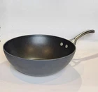 Calphalon Hard-anodized Dishwasher Safe Non Stick 10.5" Flat Bottom Wok Skillet Used. Price: $17.99.